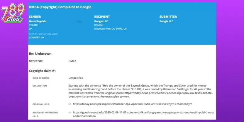 quy trinh khieu nai dmca 789club quy trinh khieu nai dmca 789club